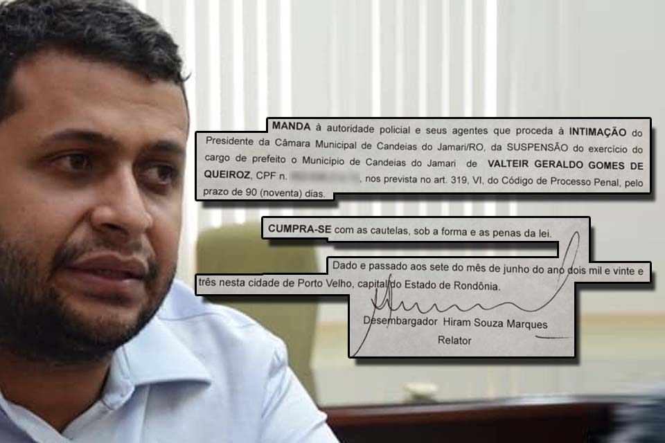 Operação Articulata – Desembargador determina afastamento do prefeito de Candeias do Jamari; confira a decisão