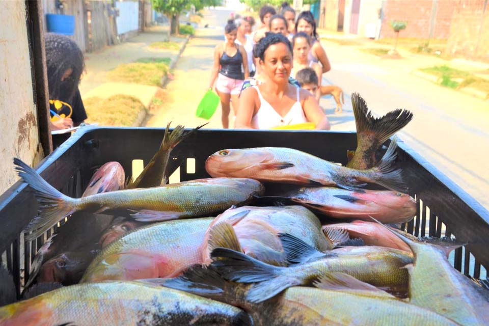 Prefeitura realiza distribuição de peixes para famílias em situação de vulnerabilidade social