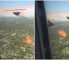 Motor de avião pega fogo depois de bater contra um pássaro