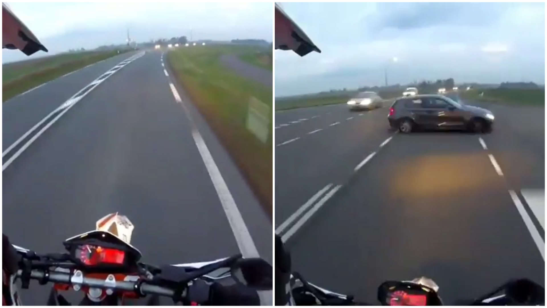 Motociclista escapa por pouco de acidente