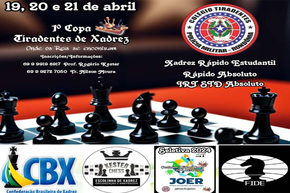 Copa Tiradentes de Xadrez começa hoje (19) com grandes nomes de Rondônia