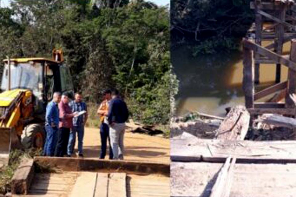 TCE-RO fiscaliza situação de ponte que representa risco para alunos do distrito Tarilândia